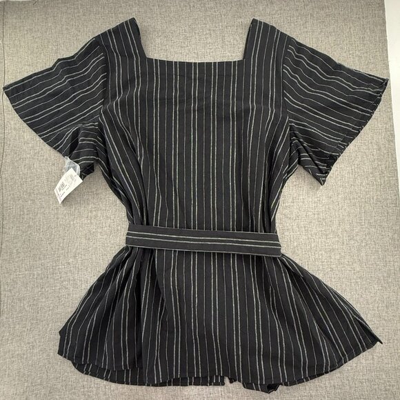 NEW! a.n.a A New Approach Button Top Black Stripe Belt Tie 2X $47 100% Cotton - Picture 10 of 11